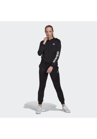 Adidas - Dres damski adidas Essentials Logo French Terry. Kolor: czarny, biały, wielokolorowy. Materiał: dresówka. Sport: fitness