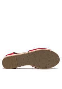 TOMMY HILFIGER - Tommy Hilfiger Espadryle Rope Wedge Sandal T3A7-32185-0048 S Czerwony. Kolor: czerwony. Materiał: materiał #4