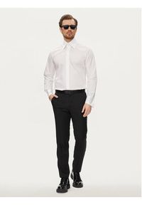 Karl Lagerfeld - KARL LAGERFELD Koszula 605008 Biały Slim Fit. Typ kołnierza: dekolt w karo. Kolor: biały. Materiał: bawełna #6