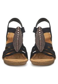 Rieker Sandały 66526-00 Czarny. Kolor: czarny. Materiał: syntetyk, materiał #2