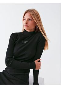 Calvin Klein Jeans Sukienka dzianinowa J20J220354 Czarny Slim Fit. Kolor: czarny. Materiał: dzianina, syntetyk #5