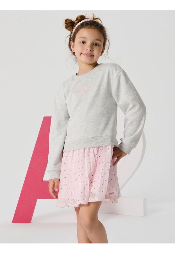 Sinsay - Sukienka z dresową górą i tiulowym dołem - wielobarwny. Materiał: tiul, dresówka