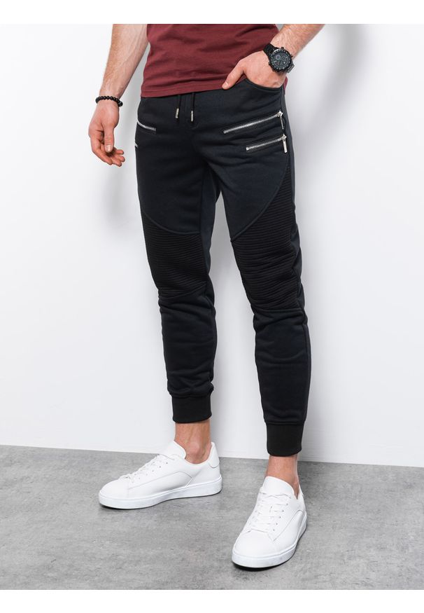 Czarne spodnie Ombre Clothing z aplikacjami