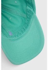 Polo Ralph Lauren czapka z daszkiem bawełniana kolor zielony gładka. Kolor: zielony. Materiał: bawełna. Wzór: gładki #3