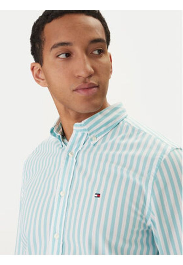 TOMMY HILFIGER - Tommy Hilfiger Koszula MW0MW42440 Zielony Regular Fit. Kolor: zielony. Materiał: bawełna