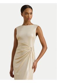 Lauren Ralph Lauren - LAUREN RALPH LAUREN Sukienka wieczorowa 253P04060001 Beżowy Slim Fit. Kolor: beżowy. Materiał: syntetyk. Styl: wizytowy #4
