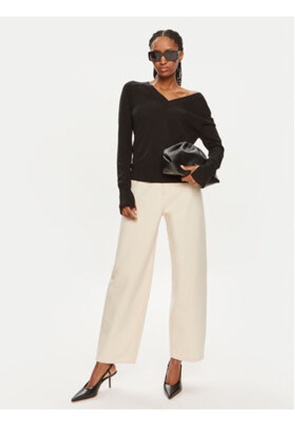 Calvin Klein Jeansy K20K207270 Écru Wide Leg. Kolor: kremowy
