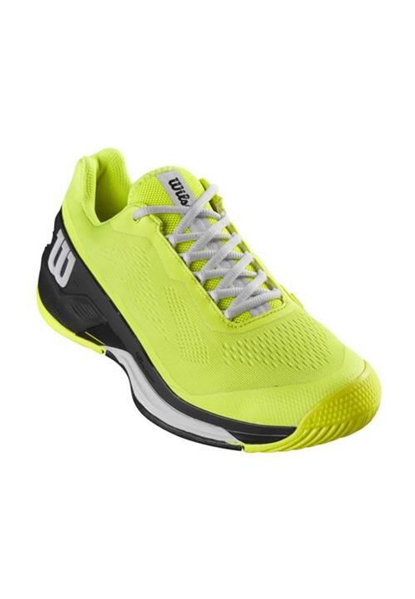 Buty do tenisa męskie Wilson Rush Pro 4.0 Allcourt. Zapięcie: sznurówki. Kolor: żółty. Materiał: materiał, syntetyk, tkanina. Szerokość cholewki: normalna. Sport: tenis