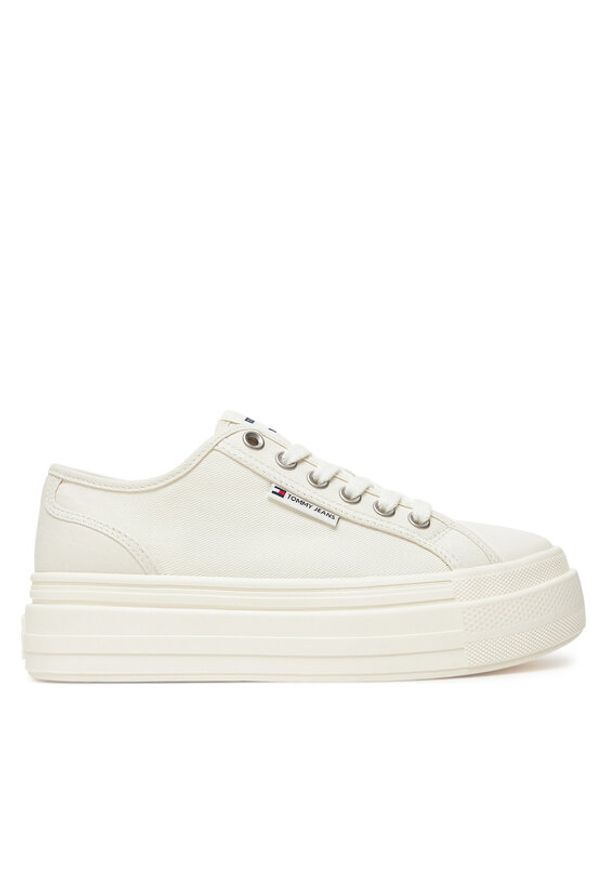 Tommy Jeans Sneakersy Tjw Foxing Flatform Lc EN0EN02736 Biały. Kolor: biały. Materiał: materiał