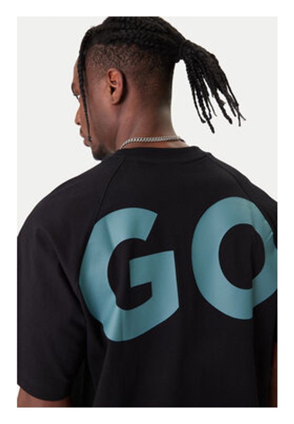 Hugo - HUGO T-Shirt Nalftee 50552485 Czarny Loose Fit. Kolor: czarny. Materiał: bawełna