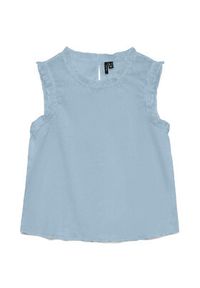Vero Moda Top Trine 10342734 Niebieski jasny Regular Fit. Kolor: niebieski. Materiał: bawełna #3