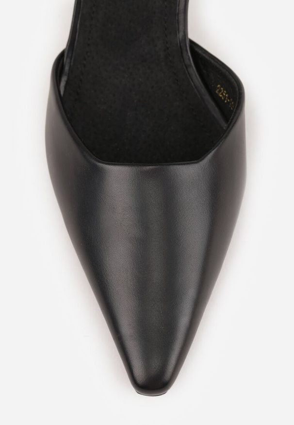 Renee - Czarne Szpilki Vices z Wkładką ze Skóry Naturalnej i Paskiem przy Kostce Nolfedi. Okazja: na co dzień. Zapięcie: pasek. Kolor: czarny. Materiał: skóra. Wzór: aplikacja. Obcas: na szpilce. Styl: casual, elegancki. Wysokość obcasa: średni