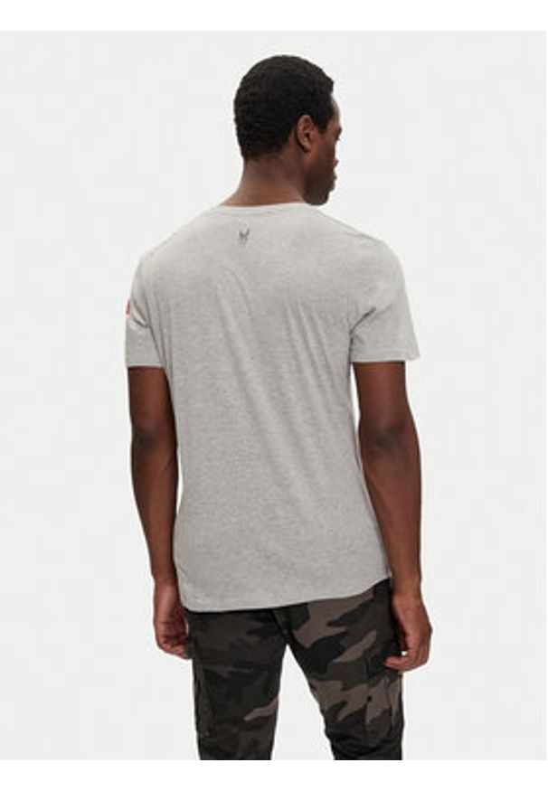 Brave Soul T-Shirt MTS-149CAPITOL Szary Regular Fit. Kolor: szary. Materiał: bawełna
