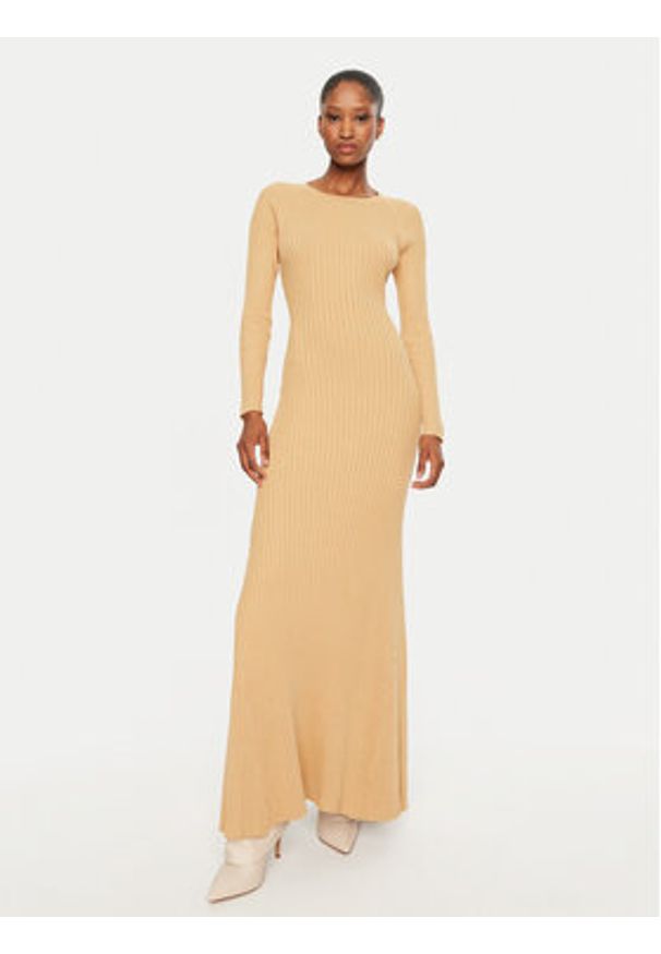 BARDOT - Bardot Sukienka dzianinowa 59510DB Żółty Slim Fit. Kolor: żółty. Materiał: syntetyk