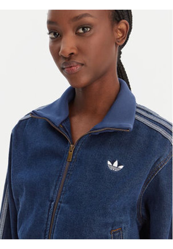 Adidas - adidas Kurtka jeansowa Firebird KD2913 Niebieski Regular Fit. Kolor: niebieski. Materiał: bawełna