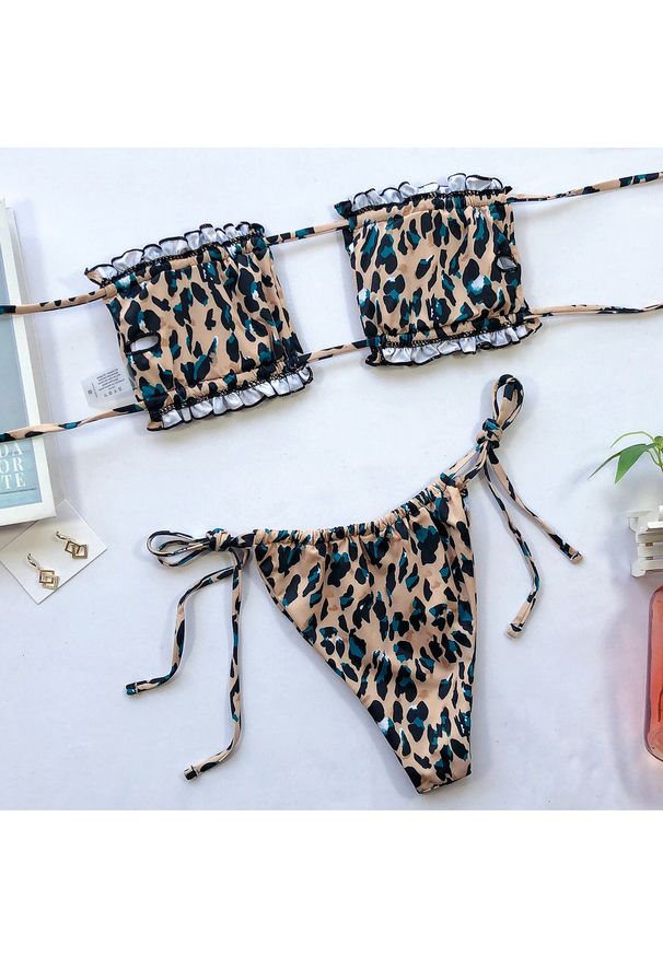 Intica - Bikini bandeau z regulowanymi ramiączkami na lato Jozien. Kolor: pomarańczowy. Materiał: materiał