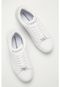 Calvin Klein Jeans - Buty skórzane. Nosek buta: okrągły. Zapięcie: sznurówki. Kolor: biały. Materiał: skóra. Szerokość cholewki: normalna #3