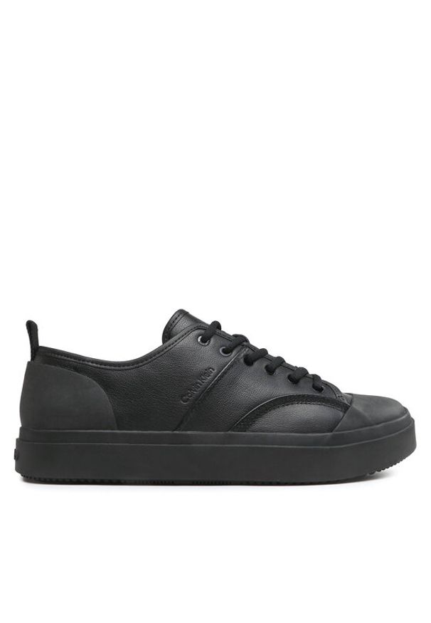 Calvin Klein Trampki Low Top Lace Up Lth HM0HM01045 Czarny. Kolor: czarny. Materiał: skóra