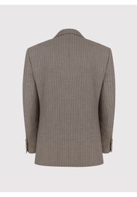 Pako Lorente - PAKO LORENTE – Beżowa marynarka garniturowa w prążki. Kolor: beżowy. Materiał: poliester, wiskoza. Wzór: prążki #4