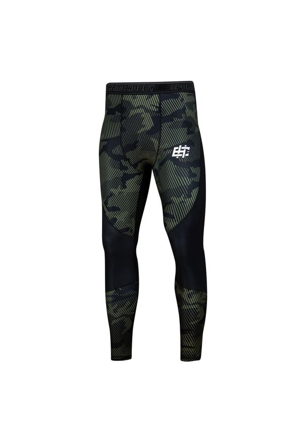Legginsy sportowe męskie EXTREME HOBBY HAVOC. Kolor: zielony, brązowy. Materiał: poliester, elastan