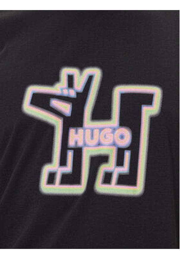 Hugo - HUGO T-Shirt Nedirix 50549162 Czarny Regular Fit. Kolor: czarny. Materiał: bawełna