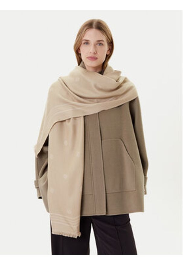 BOSS Szal Yllie 50535789 Beżowy. Kolor: beżowy. Materiał: wiskoza