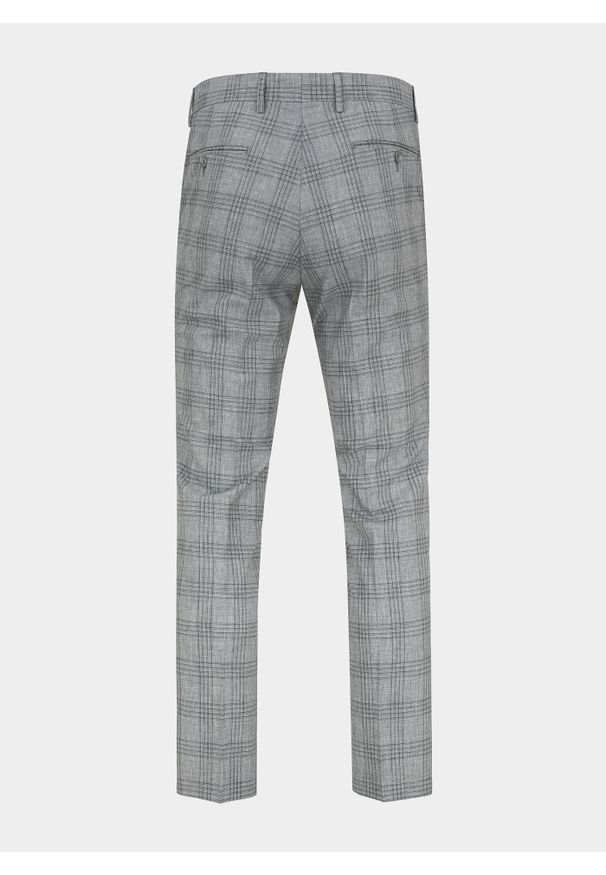Pako Lorente - PAKO LORENTE – Szare spodnie garniturowe P21WF-6G-070-S. Okazja: na komunię. Kolor: szary. Wzór: kratka. Sezon: lato. Styl: elegancki