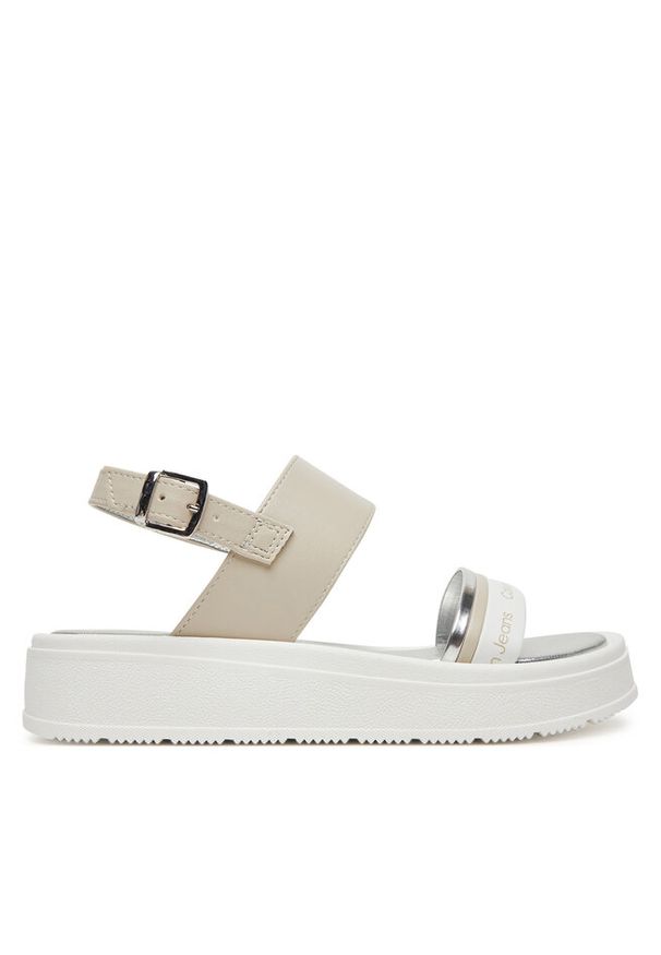 Sandały Calvin Klein Jeans. Kolor: beżowy