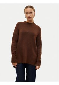 Vero Moda Sweter 10269229 Brązowy Loose Fit. Kolor: brązowy. Materiał: syntetyk