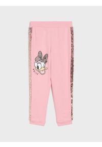 Sinsay - Bawełniane spodnie jogger Daisy - różowy. Kolor: różowy. Materiał: bawełna