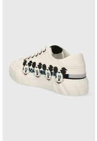 Desigual sneakersy x Disney kolor biały 23WSKP17.1000. Nosek buta: okrągły. Kolor: biały. Materiał: materiał, włókno, guma. Wzór: motyw z bajki. Obcas: na platformie #2