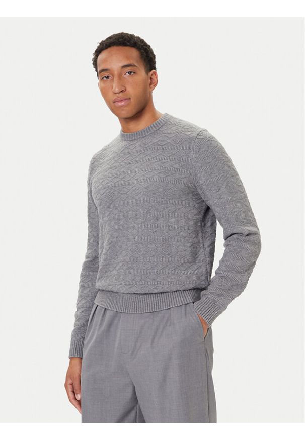 Guess Sweter M5BR42 Z2ZK2 Szary Regular Fit. Kolor: szary. Materiał: syntetyk