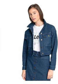 Lee - LEE SEASONAL RIDER JACKET KURTKA JEANSOWA DAMSKA DARK WILMA L54HDJGR 112112779. Materiał: jeans #3