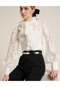 Luisa Spagnoli - LUISA SPAGNOLI - Koronkowa koszula Bodir. Kolor: biały. Materiał: koronka. Długość rękawa: na ramiączkach. Długość: długie. Wzór: ażurowy, koronka #3