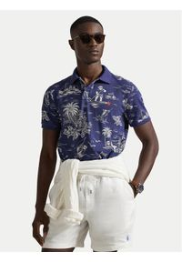 Polo Ralph Lauren Polo 710B13971001 Granatowy Slim Fit. Typ kołnierza: polo. Kolor: niebieski. Materiał: bawełna #1