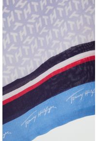 TOMMY HILFIGER - Tommy Hilfiger pareo kolor granatowy. Kolor: niebieski. Materiał: wiskoza, materiał, tkanina