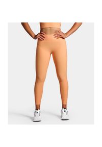 NORDICDOTS - Legginsy Rib sportowe damskie. Kolor: pomarańczowy. Materiał: nylon. Sport: joga i pilates, fitness