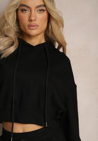Renee - Czarny Komplet Dresowy ze Spodniami Joggerami i Bluzą z Kapturem Fomstia. Kolor: czarny. Materiał: dresówka #5