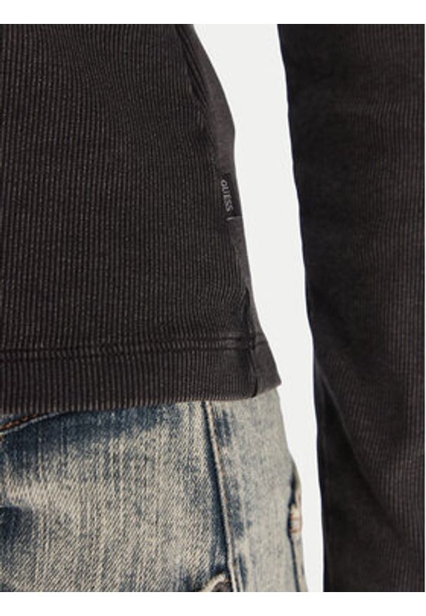 Guess Jeans Bluzka W6RP24 KA0H1 Szary Slim Fit. Kolor: szary. Materiał: bawełna