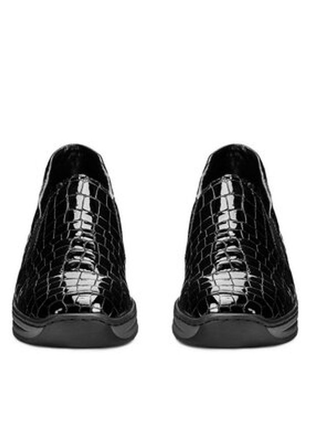 Rieker Półbuty 48752-00 Czarny. Kolor: czarny. Materiał: lakier, skóra