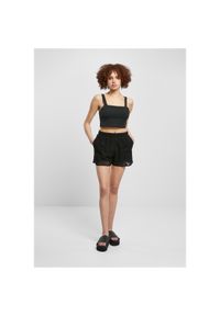 Szorty damskie Urban Classics Crochet Lace. Kolor: czarny. Materiał: koronka. Długość: krótkie. Wzór: koronka. Sezon: lato #1