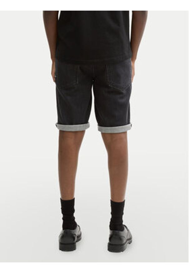 Tom Tailor Denim Szorty jeansowe 1044986 Czarny Straight Fit. Kolor: czarny. Materiał: bawełna