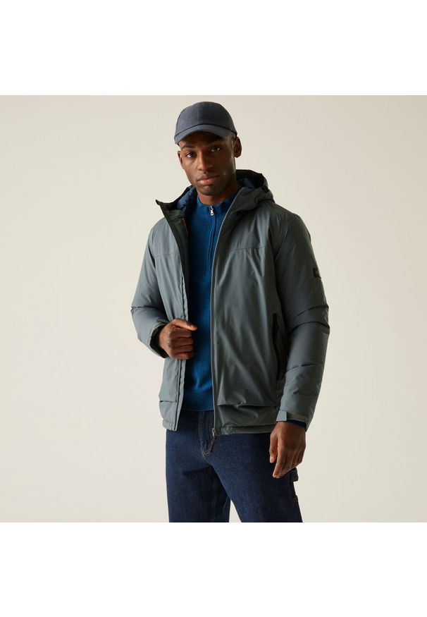 Regatta - Kurtka męska przejściowa przeciwdeszczowa Winsar. Kolor: niebieski. Materiał: puch, materiał. Sport: turystyka piesza