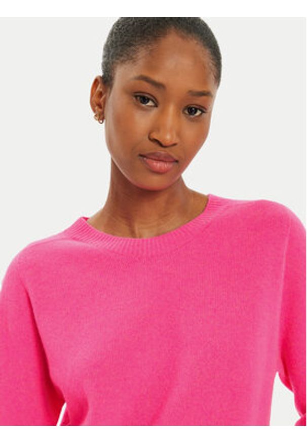 Oui - OUI Sweter 89202 1340108 Różowy Regular Fit. Kolor: różowy. Materiał: wełna
