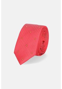 Lancerto - Krawat Czerwony. Okazja: na co dzień, do pracy. Kolor: czerwony. Materiał: tkanina, mikrofibra. Wzór: kwiaty. Styl: casual, klasyczny, wizytowy #1