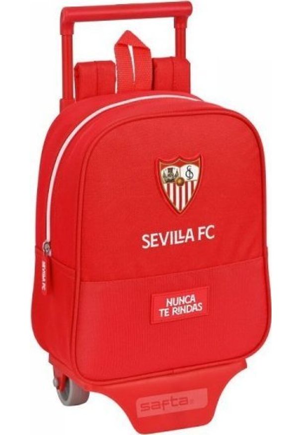 Sevilla FC Torba szkolna z kółkami Sevilla Ftbol Club Czerwony (22 x 27 x 10 cm). Kolor: czerwony