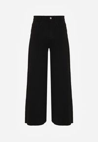 Born2be - Czarne Jeansy o Szerokim Kroju z Wysokim Stanem Shenarah. Okazja: na co dzień. Stan: podwyższony. Kolor: czarny. Styl: klasyczny, casual, elegancki #4