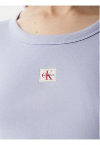 Calvin Klein Jeans T-Shirt LV047C200G Niebieski jasny Slim Fit. Kolor: niebieski. Materiał: bawełna #3