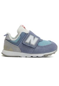 Buty niemowlęce New Balance NW574BLG – fioletowe. Okazja: na co dzień. Zapięcie: rzepy. Kolor: fioletowy. Materiał: skóra, guma. Szerokość cholewki: normalna. Model: New Balance 574. Sport: turystyka piesza