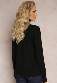 Renee - Czarny Sweter Golf o Dopasowanym Fasonie z Wiskozą Nalexa. Typ kołnierza: golf. Kolor: czarny. Materiał: wiskoza. Długość rękawa: długi rękaw. Długość: długie. Sezon: zima, jesień. Styl: klasyczny #5
